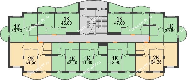 ЖК ОазисДом - планировка 5 этажа