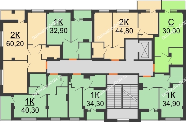 ЖК Дом на 14-й Линии - планировка 4 этажа