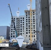 Ход строительства дома секция 1 в ЖК Вектор премиум-квартал -