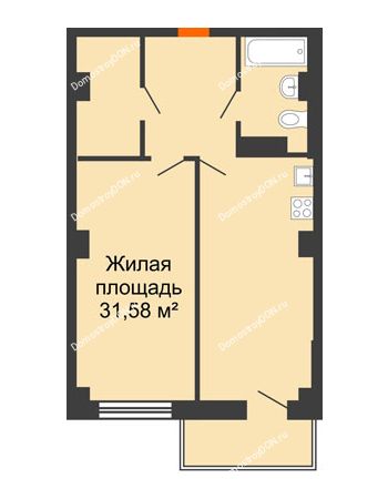 2 комнатная квартира 53,97 м² в ЖК Сокол Градъ, дом Литер 1 (8)