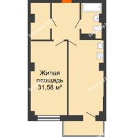 2 комнатная квартира 53,97 м² в ЖК Сокол Градъ, дом Литер 1 - планировка