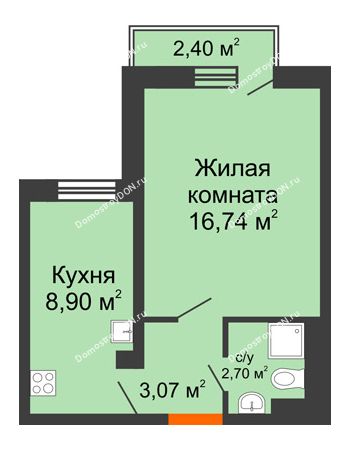 1 комнатная квартира 31,69 м² в ЖК Мечников, дом ул. Таврическая, 4