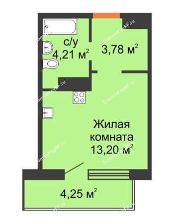 Студия 23,32 м² в ЖК Светлоград, дом Литер 22