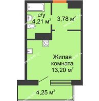 Студия 23,32 м² в ЖК Светлоград, дом Литер 22 - планировка