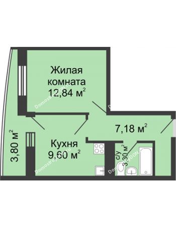 1 комнатная квартира 34,06 м² в ЖК Сельмаш, дом Литер 3