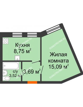 1 комнатная квартира 31,05 м² - ЖК Советский