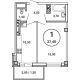 1 комнатная квартира 37,4 м² в ЖК Лебедь, дом № 50 - планировка