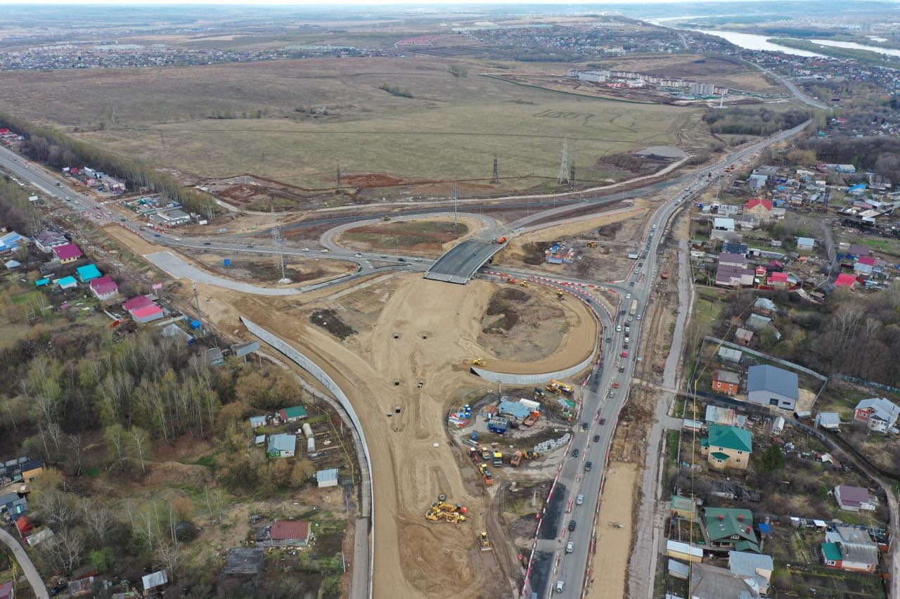 Темпы строительства развязки в Ольгине за 2,5 месяца позволили оценить кадры с квадрокоптера