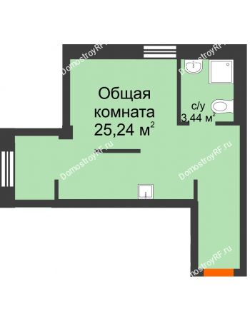 1 комнатная квартира 29,7 м² в Микрорайон Новая жизнь, дом позиция 19