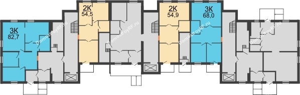 Планировка 1 этажа в доме ГП-57 в ЖК Малоэтажный квартал