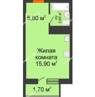 Студия 27 м², ЖК Клубный дом на Мечникова - планировка