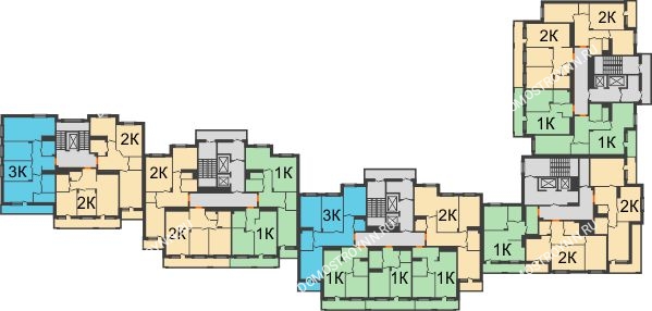 Планировка 4 этажа в доме № 1 в ЖК Корица