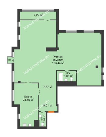 1 комнатная квартира 174,79 м² в ЖК Renaissance (Ренессанс), дом № 1