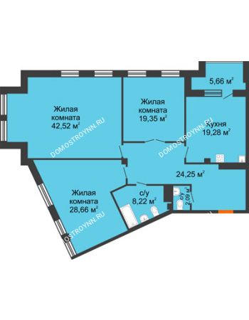 3 комнатная квартира 147,2 м² - ЖД Коллекция