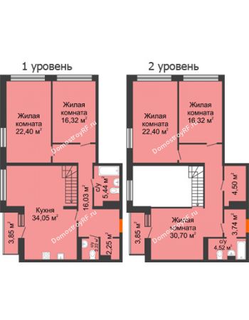 4 комнатная квартира 184,57 м² в ЖК Бунин, дом 1 этап, секции 11,12,13,14