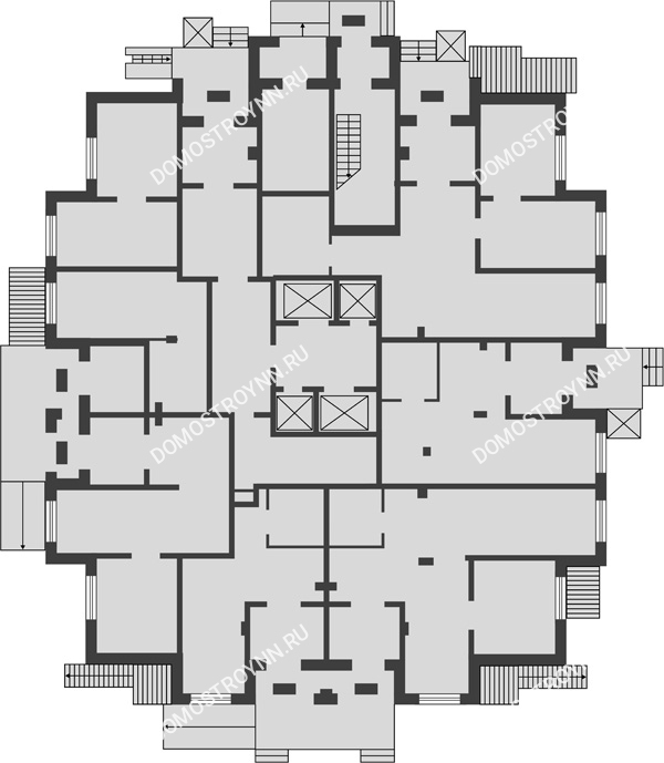Планировка 1 этажа в доме № 4 в ЖК Аквамарин