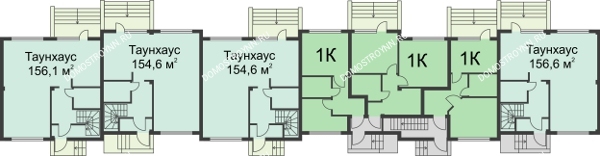 Планировка 1 этажа в доме № 6 в ЖК Цветочный парк
