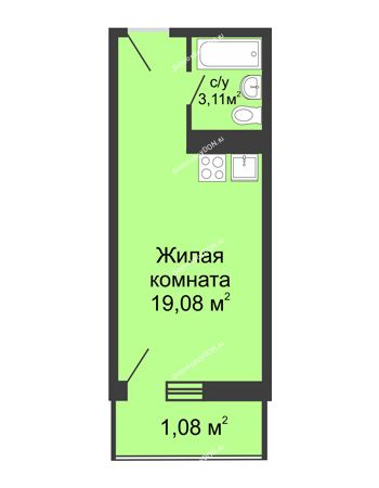 Студия 23,27 м² - ЖК Центральный-3