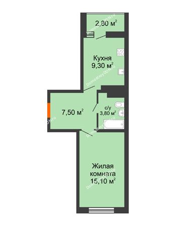 1 комнатная квартира 37,1 м² в ЖК Вересаево, дом Литер 14