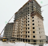Ход строительства дома 1, секция 1 в ЖК Рекорд -