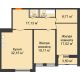 2 комнатная квартира 103,39 м² в ЖК Бунин, дом 1 этап, секции 11,12,13,14 - планировка