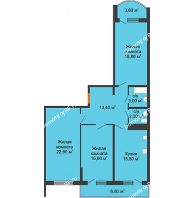 3 комнатная квартира 96,9 м² в ЖК Fresh (ЖК Фреш), дом Литер 2 - планировка