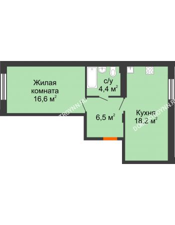 1 комнатная квартира 45,7 м² в ЖК Новая Кузнечиха, дом № 29