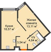 2 комнатная квартира 40,06 м² в ЖК Колумб, дом Сальвадор ГП-4 - планировка