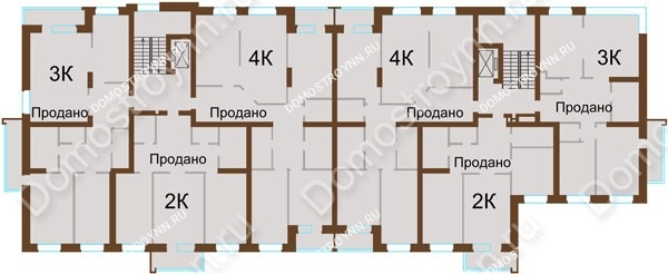 Новостройка в Нижегородском районе по адресу: г. Нижний Новгород, ул. Новая, д. 8 - планировка 5 этажа