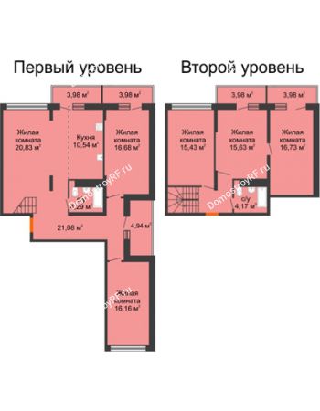 6 комнатная квартира 166,63 м² в ЖК Фрунзе, 85, дом № 3