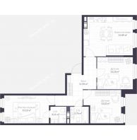 3 комнатная квартира 82,8 м² в ЖК Veren Next Шуваловский, дом 9 - планировка