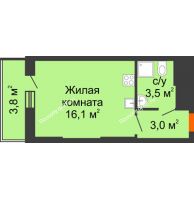 Студия 26,4 м², ЖК Космолет - планировка