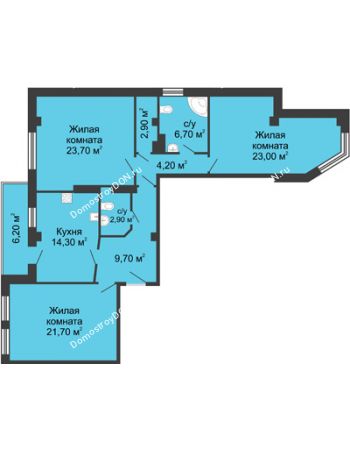 3 комнатная квартира 112,2 м² - ЖК Дом на Береговой