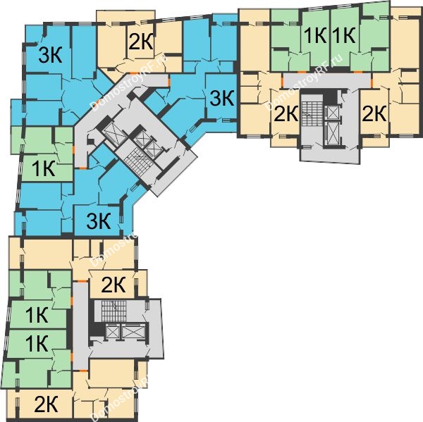 ЖК Сограт - планировка 15 этажа