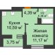 1 комнатная квартира 32,39 м² в ЖК Светлоград, дом Литер 15 - планировка