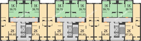 Планировка 2 этажа в доме Литер 5 в ЖК NOVELLA (НОВЕЛЛА)