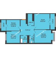 3 комнатная квартира 94,6 м², ЖК Сердце - планировка