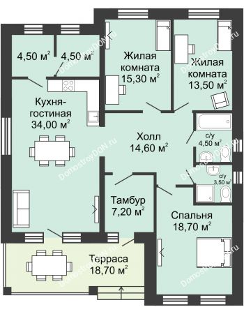 3 комнатный коттедж 125,9 м² - КП Legenda (Легенда)