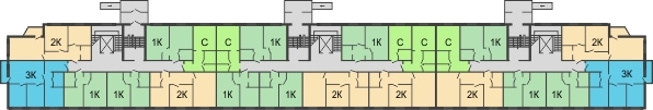 Планировка 1 этажа в доме № 2 в ЖК Мончегория