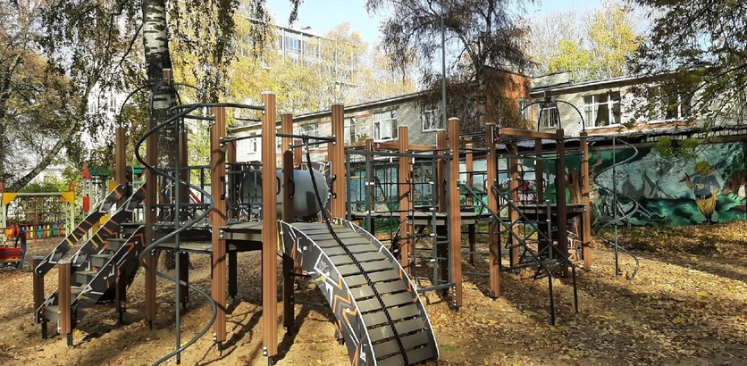 Детский игровой комплекс оборудовали в нижегородском парке им. Я.М. Свердлова - фото 1